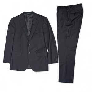 SuitSupply Lazio Slim Suit 38 Brescia Pants 30 VBC Super 110 Wool Black